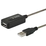 Savio Cl-130 Usb active port extension 10M 2.0-A male female Black  5901986044642 Kbasavusb0011