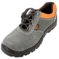 Shoes Size 44 grey-black leather with metal toecap 7246E  Be7246E/44 7246E/44