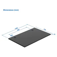 Laminated particle board Table top Up Up, black 1200X750X25Mm  Kb-57021Pt 676737484576
