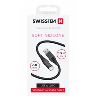 Swissten Soft Silicone Kabelis Usb / Usb-C 1.5M 60W  71531010 8595217481459