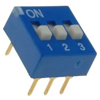 Switch Dip-Switch Poles number 3 On-Off 0.025A/24Vdc Pos 2  Edg103S