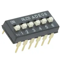 Switch Dip-Switch Poles number 6 On-Off 0.1A/24Vdc Pos 2  1825057-5