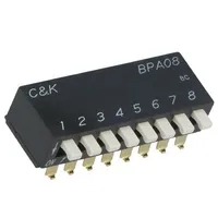 Switch Dip-Switch Poles number 8 Off-On 0.025A/24Vdc Pos 2  Bpa08Sbr
