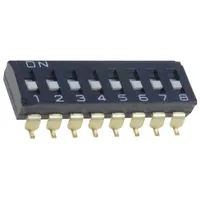 Switch Dip-Switch Poles number 8 On-Off 0.025A/24Vdc Pos 2  A6S-8101-H
