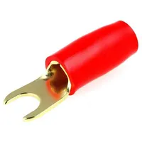 Terminal fork M4 10Mm2 gold-plated insulated red  Kon10/50-Rd 30.4410-02