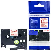 Tz2-232 uzlīmju lente sarkans uz balta 12Mm Analogs tze232  6998096002326