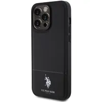 U.s. Polo Pu Leather Mesh Pattern Double Horse Case for iPhone 15 Pro Max Black  Ushcp15Xpmak 3666339195816