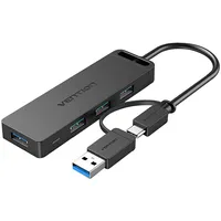Usb 3.0 4-Port Hub with Usb-C and 2-In-1 Interface Power Adapter Vention Chtbb 0.15M  6922794746916 056500