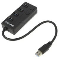 Usb to Fast Ethernet adapter with hub 3.0 black  Ak-Ad-32