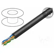 Wire U/Utp Cat 6 4X2X23Awg Cu wire Pe black 100M Øcable 6Mm  Dk-1611-V-1-Od