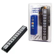 2Direct Logilink Ua0096 Usb Hub 10-Port Usb2.0 with power  adapter, black