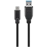 Goobay 71221 Usb-C to Usb A 3.0 cable, black, 2M  Usb-A male Type 4040849712210