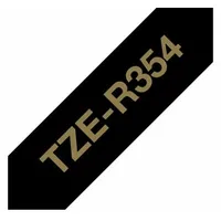 Brother Tze-R354 -Satiininauha  Kullanvärinen Teksti Mustalla Nauhalla, Leveys 24 Mm Tzer354 4977766801904