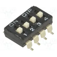Switch Dip-Switch Poles number 4 On-Off 0.1A/50Vdc Pos 2  Esd104E Dm-04-V