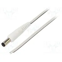 Cable 2X0.35Mm2 wires,DC 5,5/1,7 plug straight white 0.5M  P55-Tt-T035-050Wh