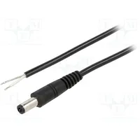 Cable 1X0.5Mm2 wires,DC 5,5/2,5 plug straight black 1.5M  P25-Tt-C050-150Bk