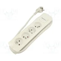 Extension lead 3X1.5Mm2 Sockets 4 white 1.8M 16A  Qoltec-50274 50274