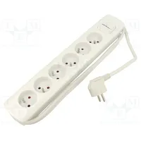 Extension lead 3X1.5Mm2 Sockets 6 white 1.8M 16A  Qoltec-50278 50278