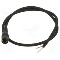 Cable 1X0.5Mm2 wires,DC 5,5/2,1 socket straight black 2M  S21-Tt-C050-200Bk