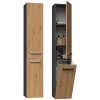 Topeshop Nel Iv Ant/Art bathroom storage cabinet Graphite, Oak  Antr/Art 5904507202347 Mlatohszs0036