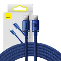 Baseus Crystal Shine Series cable Usb for fast charging and data transfer Type C - 100W 2M blue Cajy000703  6932172602901
