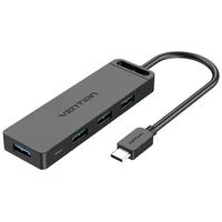 Hub 5In1 with 4 Ports Usb 3.0 and Usb-C cable Vention Tgkbd 0,5M Black  056291