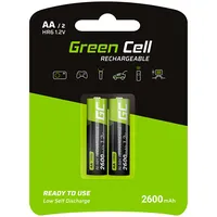 Green Cell Rechargeable Batteries 2X Aa Hr6 2600Mah  59033172258503