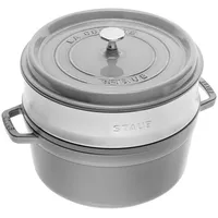 Staub La Cocotte cast iron round pot with insert 40508-819-0 - 3.8 ltr. graphite  3272340053535 Wlononwcraekb