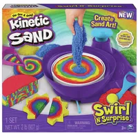 Kinetic Sand , Swirl N Surprise Playset with 2Lbs of Play Sand, Including Red, Blue, Green, Yellow and 4 Tools, Sensory Toys for Kids Ages 3 up  6063931 778988380048 Wlononwcrazyt
