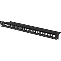 Patch Panel 24 ports 1U 19 inch blank black to keystone modules  Nulagpp24000002 5901969416091 Ppks-1024-B