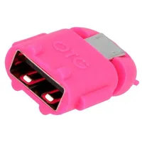 Adapter Otg,Usb 2.0 Usb A socket,USB B micro plug pink  Aa0065