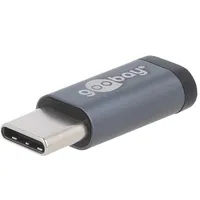 Adapter Otg,Usb 2.0 Usb B micro socket,USB C plug grey  Usbc/B-Adap-Gy 56635