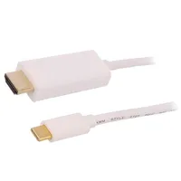 Adapter Usb 3.1 Hdmi plug,USB C plug 2M white  Qoltec-50415 50415
