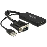 Adapteris Vga - Hdmi ar audio, melns, Delock  62668 4043619626687