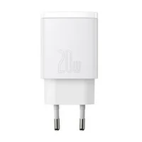 Baseus Compact fast charger Usb / Type C 20W 3A Power Delivery Quick Charge 3.0 white Ccxj-B02 White  4-Ccxj-B02 6953156207240