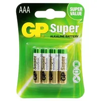 Battery alkaline 1.5V Aaa non-rechargeable 4Pcs.  Bat-Lr03/Gp-B4 24A-F4W B4