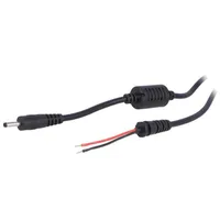 Cable 2X0.5Mm2 wires,DC 3,0/1,0 plug straight black 1.2M  Ak-Sc-08