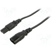 Cable 2X0.75Mm2 Iec C7 female,IEC C8 male Pvc 1.8M black  Sn46-2/07/1.8Bk