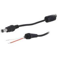 Cable 2X0.5Mm2 wires,DC 6,3/3,0 plug straight black 1.2M  Ak-Sc-06