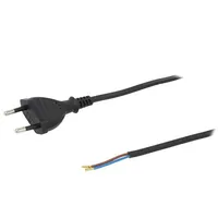 Cable 2X0.75Mm2 Cee 7/16 C plug,wires Pvc 3M black 2.5A  W-97148