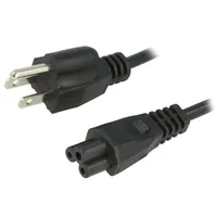 Cable 3X0.75Mm2 Iec C5 female,NEMA 5-15 B plug Pvc 1.5M  Kab-Usa-M3-1.5-Bk