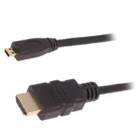 Cable Hdmi 1.4 plug,micro plug Pvc 3M black  Qoltec-50401 50401