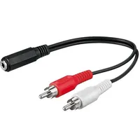 Cable Jack 3.5Mm 3Pin socket,RCA plug x2 1.4M black  Cable-407/1.4 50442