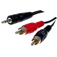 Cable Jack 3.5Mm plug,RCA plug x2 0.2M black  Bqc-Jps2Rp-0020