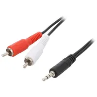 Cable Jack 3.5Mm plug,RCA plug x2 1.5M black  Ca1042
