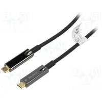 Cable optical,USB 3.1 Usb C plug,both sides 10M black  Ak-330160-100-S