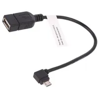 Cable Otg,Usb 2.0 Usb A socket,USB B micro plug Angle  Ak-300313-002-S