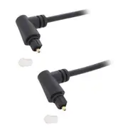Cable Toslink plug angled,both sides 2M black Øout 4Mm  Tos-2X90-2.0 41593