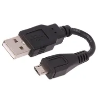 Cable Usb 2.0 A plug,USB B micro plug 0.1M black  Qoltec-50520 50520