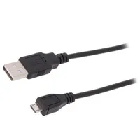 Cable Usb 2.0 A plug,USB B micro plug nickel plated 1.8M  Ak-300127-018-S